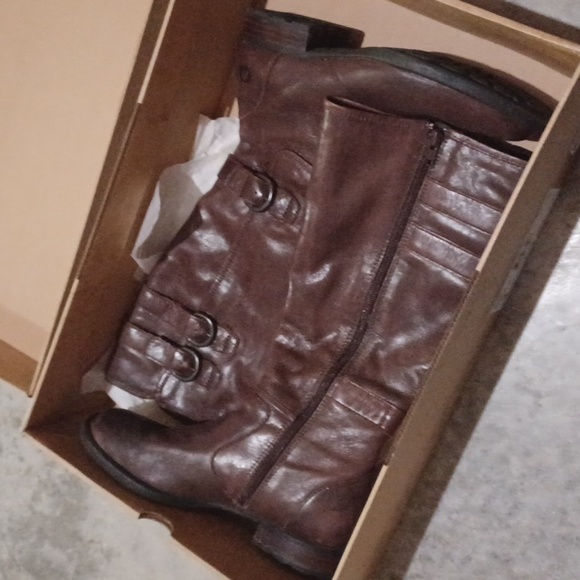 Born Brown leather boots size 7 Attila dark brown - Picture 3 of 10